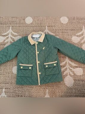 The Beaufort Bonnet Company Green Quilted Jacket with Khaki Trim